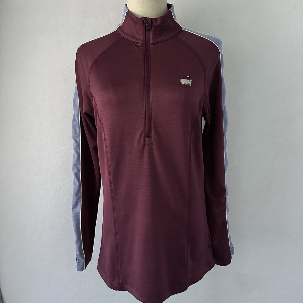 Masters Tech Quarter Zip Womens Small Golf Pullover Burgundy Performance Active